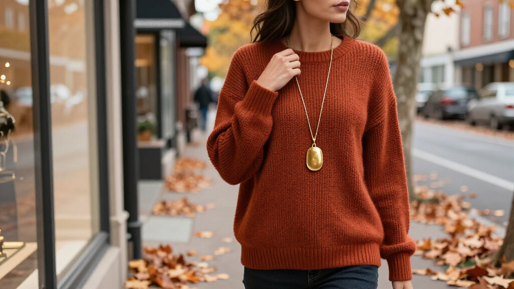 Let The Long Pendant Necklace Be Your Go-To Fall Jewelry Statement