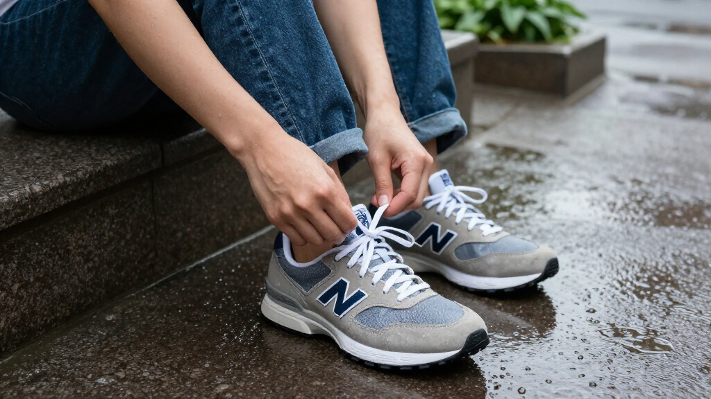 New Balance's Quietly Cool Sneaker Is A Rain Boot In Dad Shoe Form